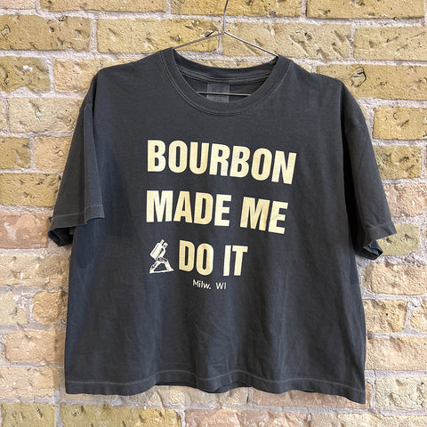 Bourbon Made Me Do It Crop Top (Grey)